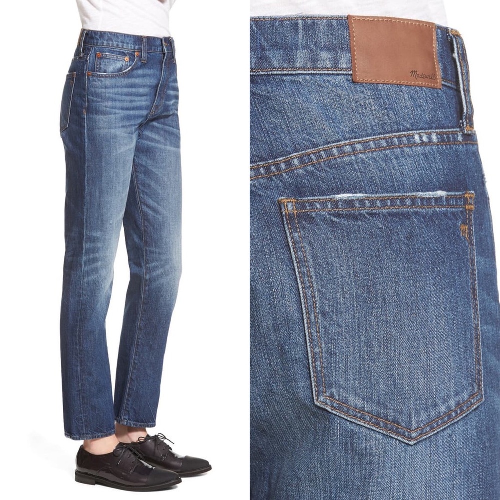 Madewell Crop Straight Leg high rise jean - Picture 2 of 7